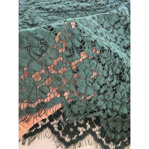 Rafaella Womens Top Size M Open Lace Tank Liner Green Christmas Holiday Boho - Picture 4 of 8